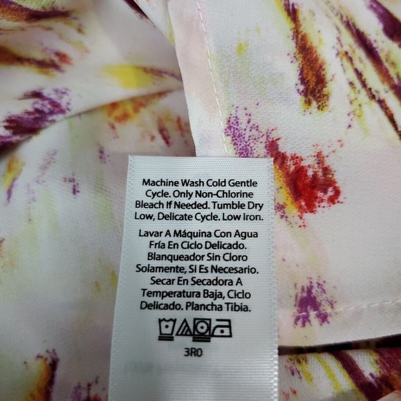 Terra & Sky Top Plus Size 3X 24/26W Tunic High Low Watercolor Print V-Neck NWT - Picture 6 of 7